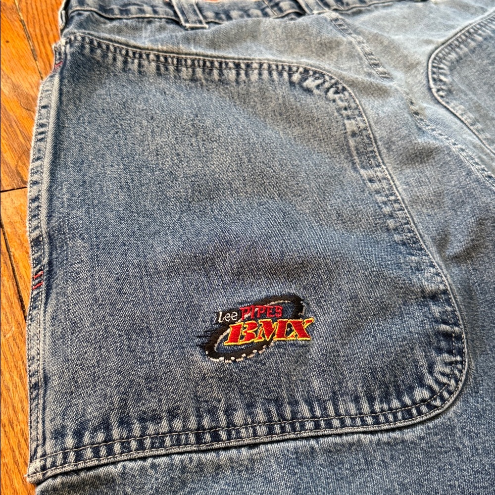 Y2K Lee Pipes BMX Vintage Jean Shorts - Picture 3 of 14